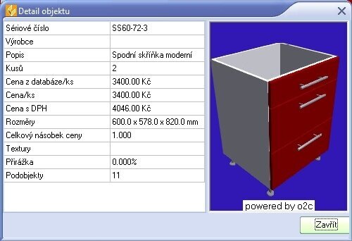 Detail informací o objektu