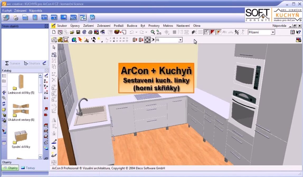 Kuchyň pro ArCon: sestavení kuchyňské linky horní skříňky